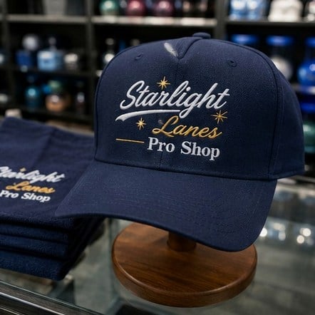 Customized bowling hats for bowling alleys and pro shops