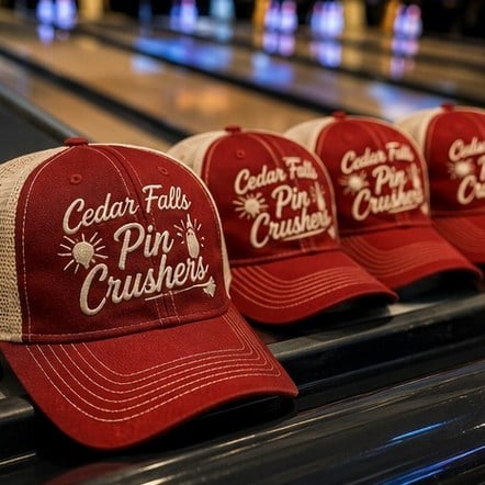 Customized bowling hats for bowling leagues and teams