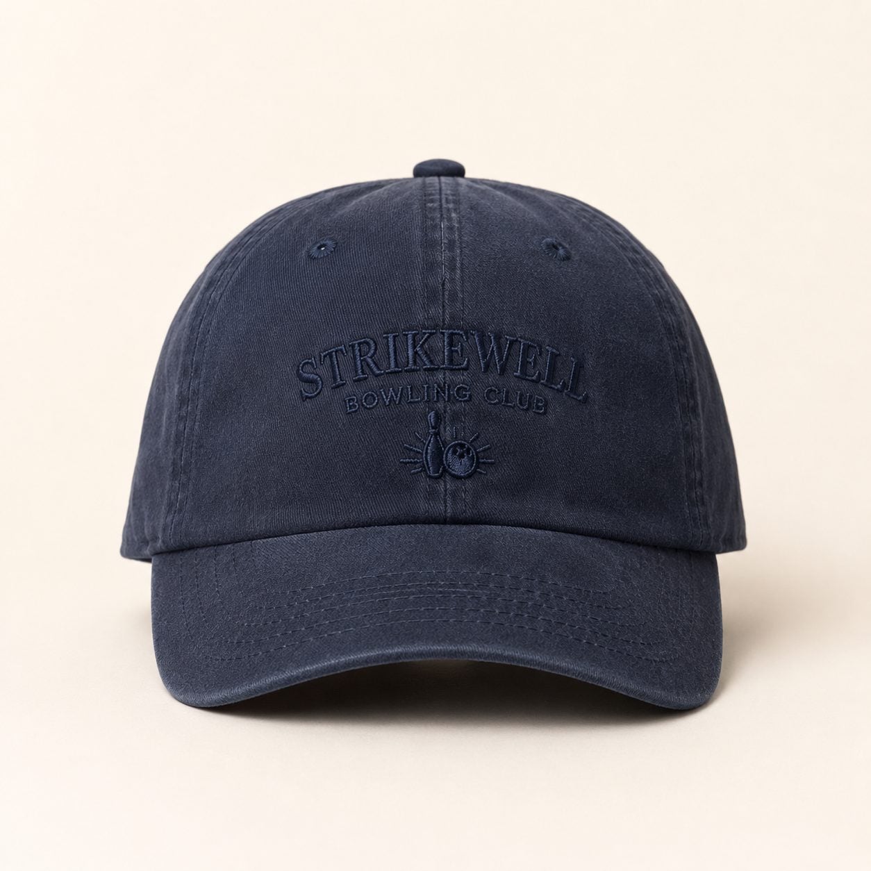 Custom embroidered bowling trucker & mesh for a league team