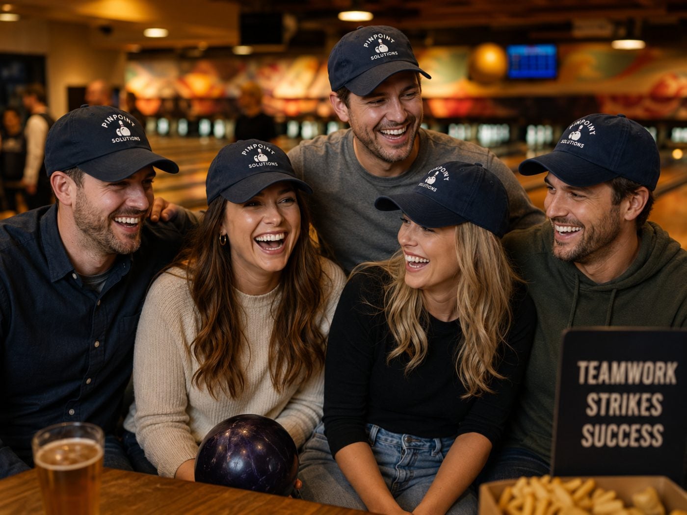 Custom bowling hats for corporate league nights